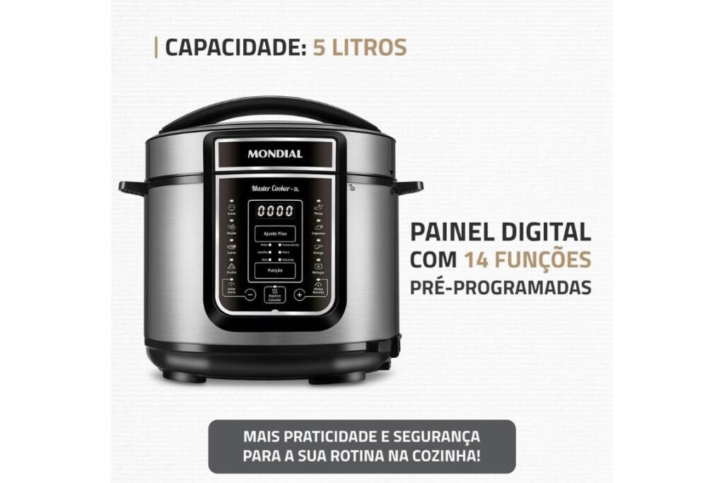 Panela de Pressão Elétrica Digital Mondial