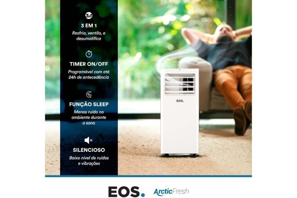 Ar-condicionado Portátil 10000 BTUs EOS Ultra Slim EAP10F